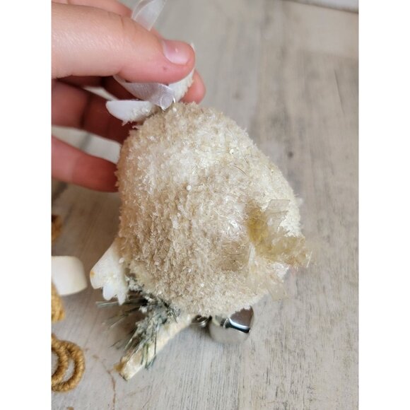 Owl brown white clip on ornament Xmas set bird - Picture 11 of 12